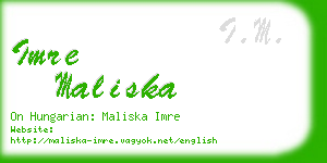 imre maliska business card